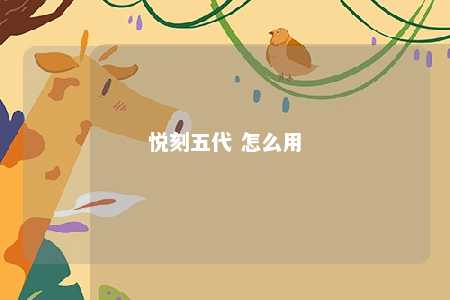 悦刻五代 怎么用