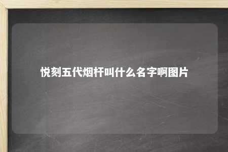悦刻五代烟杆叫什么名字啊图片